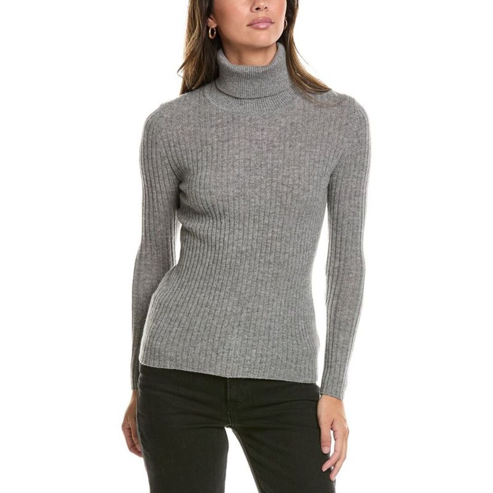 Alashan Cashmere Womens  Ada Rib Fold Over Turtleneck 100% Cashmere Sweater,